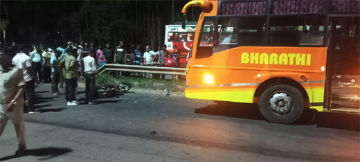 Bus-bike collision